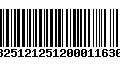 Código de Barras 13251212512000116303