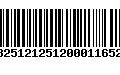 Código de Barras 13251212512000116529