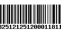 Código de Barras 13251212512000118119