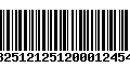 Código de Barras 13251212512000124542