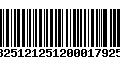 Código de Barras 13251212512000179253