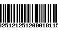 Código de Barras 13251212512000181154