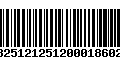 Código de Barras 13251212512000186023