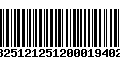 Código de Barras 13251212512000194022