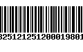 Código de Barras 13251212512000198016