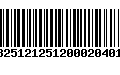 Código de Barras 13251212512000204010