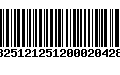 Código de Barras 13251212512000204280