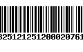 Código de Barras 13251212512000207616