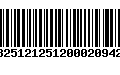 Código de Barras 13251212512000209426