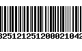 Código de Barras 13251212512000210424