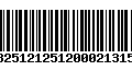 Código de Barras 13251212512000213152