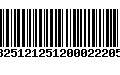 Código de Barras 13251212512000222051