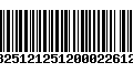 Código de Barras 13251212512000226125