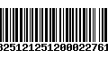 Código de Barras 13251212512000227613