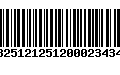 Código de Barras 13251212512000234344