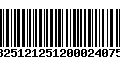 Código de Barras 13251212512000240759