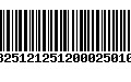 Código de Barras 13251212512000250100