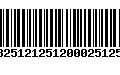 Código de Barras 13251212512000251252