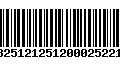 Código de Barras 13251212512000252213