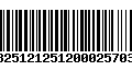 Código de Barras 13251212512000257035