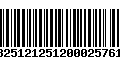 Código de Barras 13251212512000257615