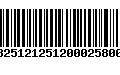 Código de Barras 13251212512000258003