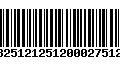 Código de Barras 13251212512000275128