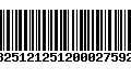 Código de Barras 13251212512000275920