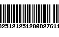 Código de Barras 13251212512000276118