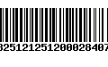 Código de Barras 13251212512000284072