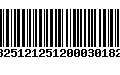 Código de Barras 13251212512000301825