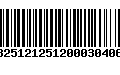 Código de Barras 13251212512000304068