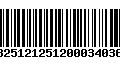 Código de Barras 13251212512000340360