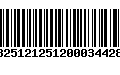 Código de Barras 13251212512000344284