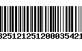 Código de Barras 13251212512000354211