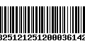 Código de Barras 13251212512000361420