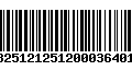 Código de Barras 13251212512000364013