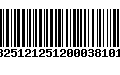 Código de Barras 13251212512000381016