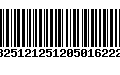 Código de Barras 13251212512050162229