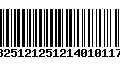 Código de Barras 13251212512140101173