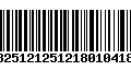 Código de Barras 13251212512180104188