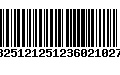 Código de Barras 13251212512360210271