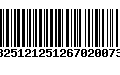 Código de Barras 13251212512670200733