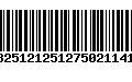 Código de Barras 13251212512750211418