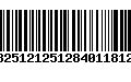 Código de Barras 13251212512840118123