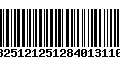 Código de Barras 13251212512840131101