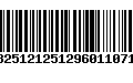 Código de Barras 13251212512960110712