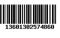 Código de Barras 13601302574860