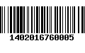 Código de Barras 1402016760005