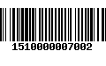 Código de Barras 1510000007002